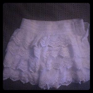 White Charlotte Russe Ruffle Shorts